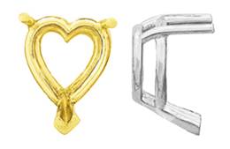 14K HEART DOUBLE WIRE 3 PRONGS SETTING 7138-14K