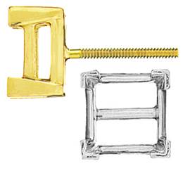 HEAVY V-END SQUARE EARRING SCREW POST