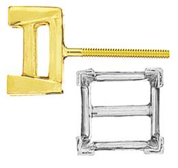 V-END SQUARE EARRING SCREW POST