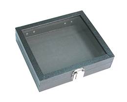 Glass Top 8 Inches Black Wood Tray Size E