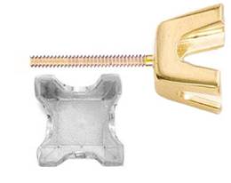 4 PRONG V-END SQUARE EARRING SCREW POST