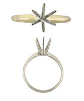 14K Round 6 Prong Solitaire Rings