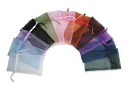 SIZE A MIX COLORS ORGANZA DRAWSTRING POUCHES 27290