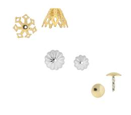 14K Solid Gold Flower Bead Caps 9.5mm for 10-12mm beads