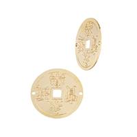 Gold Filled Chinese Lucky Coin Connector