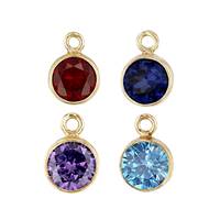 Gold Filled Cubic Zirconia Bezel Set Charm