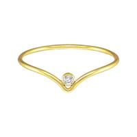Gold Filled Cubic Zirconia Chevron Stacking Ring