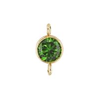 Gold Filled Emerald Cubic Zirconia Bezel Set Connector