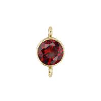 Gold Filled Garnet Cubic Zirconia Bezel Set Connector