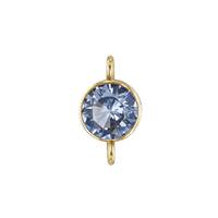 Gold Filled Light Sapphire Cubic Zirconia Bezel Set Charm