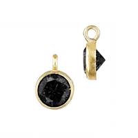 Gold Filled Black Cubic Zirconia Bezel Set Charm