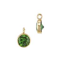 Gold Filled Emerald Cubic Zirconia Bezel Set Charm