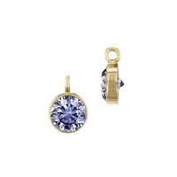 Gold Filled Light Amethyst Cubic Zirconia Bezel Set Charm