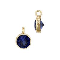 Gold Filled Sapphire Cubic Zirconia Bezel Set Charm