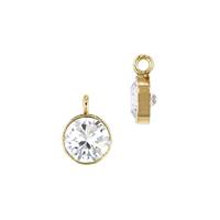 Gold Filled White Cubic Zirconia Bezel Set Charm