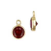 Gold Filled Red Cubic Zirconia Bezel Set Charm
