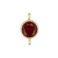 Gold Filled Red Cubic Zirconia Bezel Set Connector
