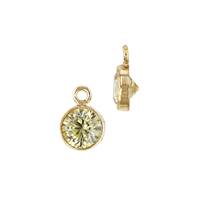 Gold Filled Topaz Cubic Zirconia Bezel Set Charm