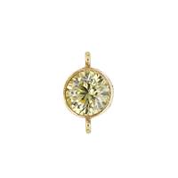 Gold Filled Topaz Cubic Zirconia Bezel Set Connector