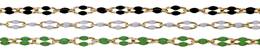 Gold Filled Paper Clip Chain With Enamel