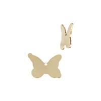 Gold Filled Solid Butterfly Charm With Centered Hole