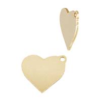 Gold Filled Solid Heart Charm With Offset Ring