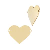 Gold Filled Solid Heart Connector