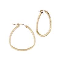 Gold Filled 29mm Textured Triangular Hoop earring