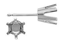 6 PRONG FLAT BACK STUD EARRING
