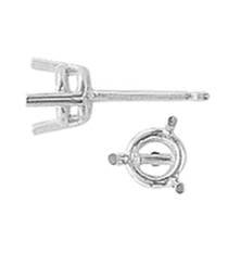 platinum 5.25mm 50pts 3 prong wire basket earring