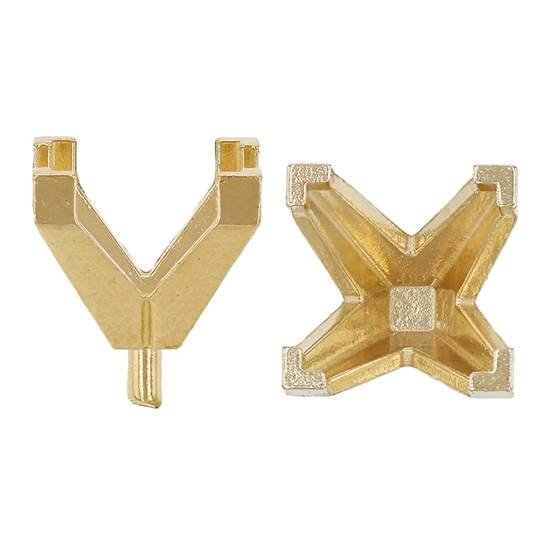 14ky 5mm 75pts 4 prong square v-end metal mold with peg