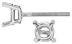 ROUND HEAVY DOUBLE WIRE SCREW POST EARRING 11281