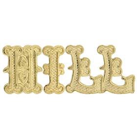 14KY Gold Initial Gothic Font Height 9.56mm