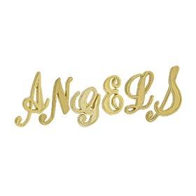 14K Gold Initial Script Font Height 4.60mm