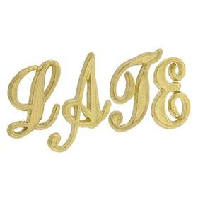 14K Gold Initial Script Font Height 6.25mm