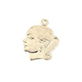 14ky 20mm girl head charm