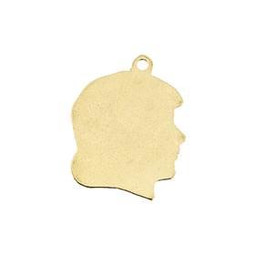 14ky 23mm girl head charm