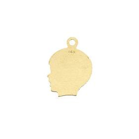 14ky 18mm boy head charm