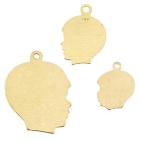 14K Boy Head Charm C-4