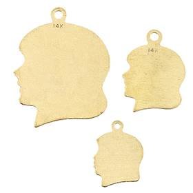 14K Girl Head Charm C-4