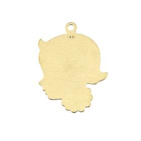 14ky 27mm girl head charm