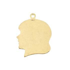 14ky 25mm girl head charm