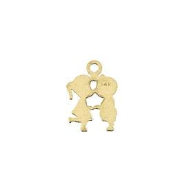 14ky 15mm boy kissing girl charm