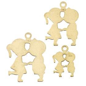 14K Boy Kissing Girl Charm