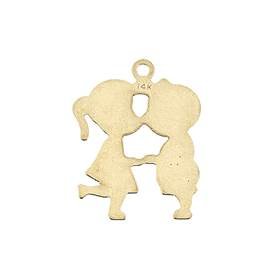 14ky 24mm boy kissing girl charm