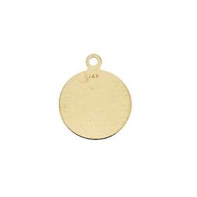 14ky 14.70mm disc charm with ring