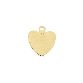14ky 12.7mm heart charm with ring