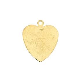 14ky 15.8mm heart charm with ring
