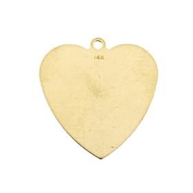 14ky 23.8mm heart charm with ring