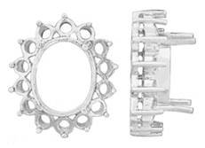 14kw 10x8mm 14-8pts oval shaped single gallery cluster settings